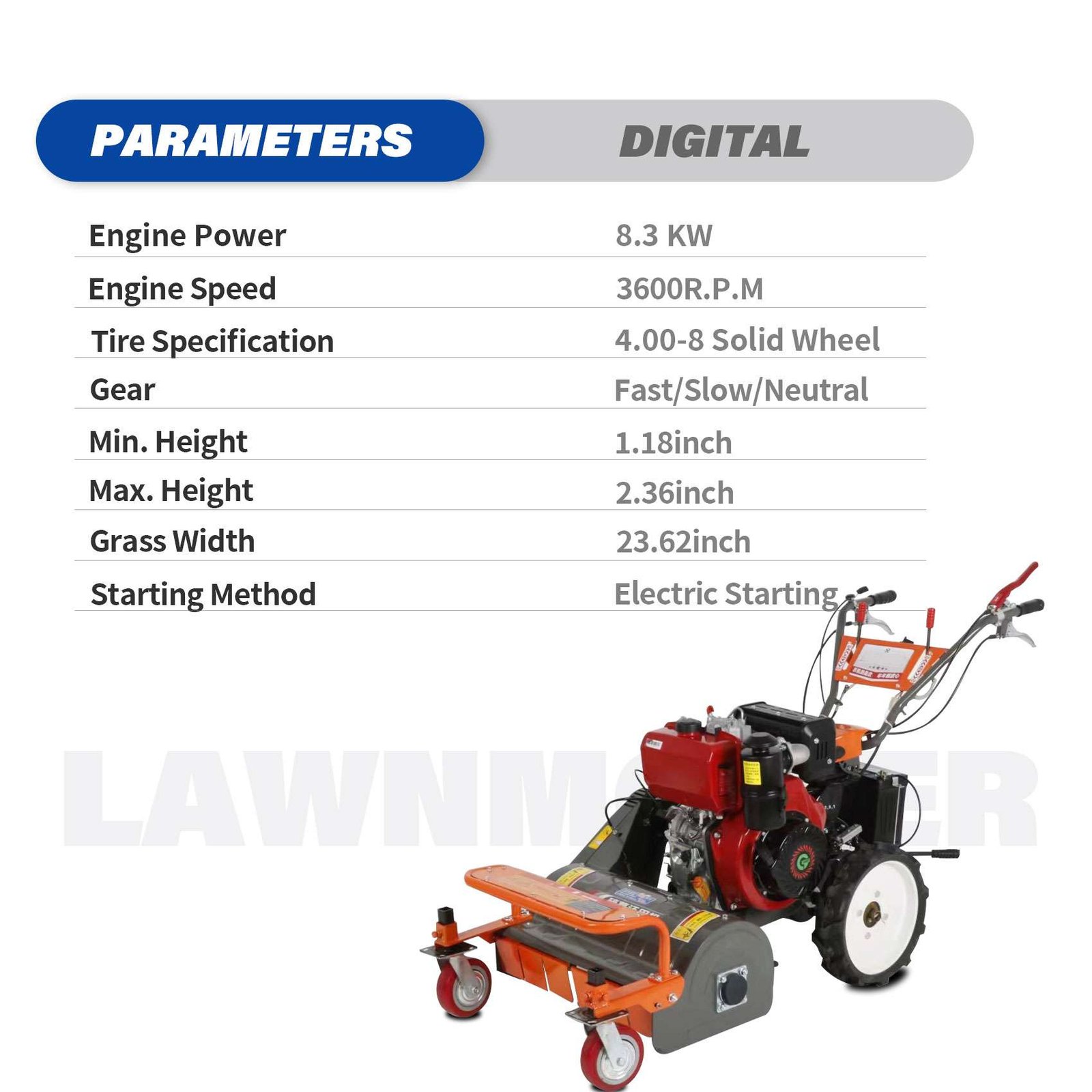 Diesel lawn mower-188-60 - Alynon agricultural machine